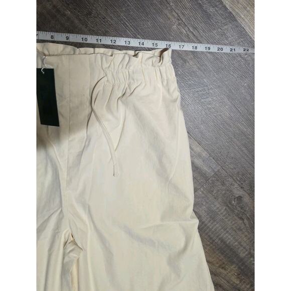 NWT Tugege Womens 2XL Cream Wide Leg Pants Elastic Waist Drawstring Boho Lounge - Picture 2 of 8